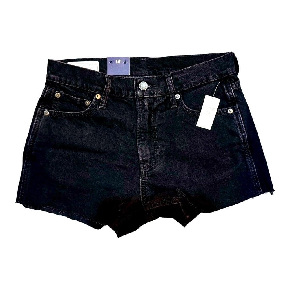GAP 3” Black Cheeky Short High Rise Jean Shorts Size 4P